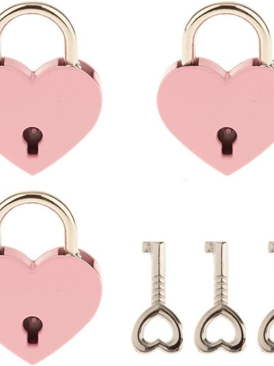 Other - 3 Pcs Heart Lock with Keys, Heart Shaped Lock for Diary